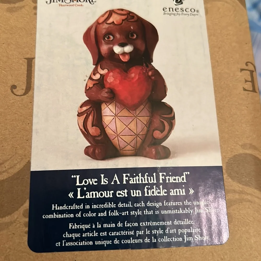 Enesco Jim Shore Heartwood Creek Pint Sized Dog Holding Heart